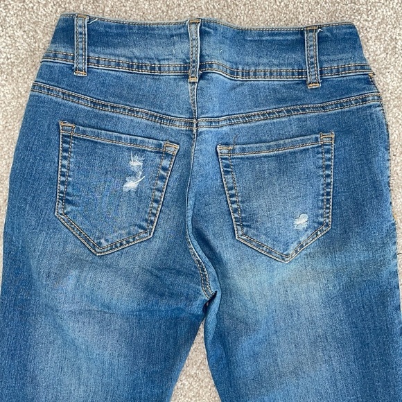 038: ENCORE JEANS denim blue slightly distressed jeans in women’s size 3 - Picture 5 of 9